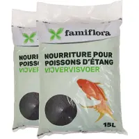Famiflora steurvoer 3mm 2x 15L - Zinkende korrels zodat zelfs bodemvissen eenvoudig kunnen eten - Hoog eiwit- en vetgehalte ondersteunt gezonde groei en energie