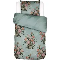 Essenza Dekbedovertrek Tulip Bloom Surf Green Satijn-140 x 200 / 220 cm | 1-Persoons
