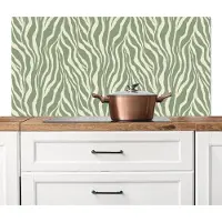 KitchenYeah Spatscherm keuken 120x60 cm - Kookplaat achterwand Zebra - Motief - Groen - Muurbeschermer - Spatwand fornuis - Hoogwaardig aluminium
