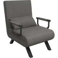 JOIEYOU Slaapbank 3-in-1, fauteuil met bedfunctie, slaapbank, bedbank met verstelbare rugleuning en kussen, belastbaar tot 200 kg, 65x61x78 cm, 1 zitter, donkergrijs