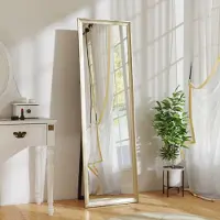 MODFU - Passpiegel - Flexibel Te Plaatsen - Vrijstaand Of Wandmontage - Kunststof - Goud - 160 x 50 cm