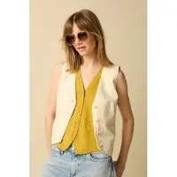 Sissy-Boy Wit linnen gilet | Maat: M