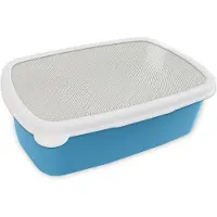 MuchoWow Broodtrommel Blauw - Lunchbox Golven - Ribbels - Wit - Brooddoos 18x12x6 cm - Brood lunch box - Broodtrommels voor kinderen en volwassenen