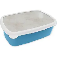 MuchoWow Broodtrommel Blauw - Lunchbox Grijs - Marmer print - Aders - Brooddoos 18x12x6 cm - Brood lunch box - Broodtrommels voor kinderen en volwassenen