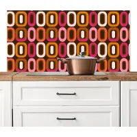 KitchenYeah Spatscherm keuken 120x60 cm - Kookplaat achterwand Modern - Retro - Kleurrijk - Muurbeschermer - Spatwand fornuis - Hoogwaardig aluminium