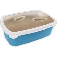 MuchoWow Broodtrommel Blauw - Lunchbox Hazestaartgras - Graanharen - Zonlicht - Brooddoos 18x12x6 cm - Brood lunch box - Broodtrommels voor kinderen en volwassenen