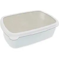 MuchoWow Broodtrommel Wit - Lunchbox Zandkleurig - Modern - Egaal - Brooddoos 18x12x6 cm - Brood lunch box - Broodtrommels voor kinderen en volwassenen