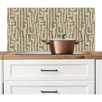 KitchenYeah Spatscherm keuken 100x50 cm - Kookplaat achterwand Abstract - Geometrisch - Groen - Muurbeschermer - Spatwand fornuis - Hoogwaardig aluminium