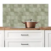 KitchenYeah Spatscherm keuken 120x60 cm - Kookplaat achterwand Vlakken - Rustiek - Groen - Muurbeschermer - Spatwand fornuis - Hoogwaardig aluminium
