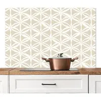 KitchenYeah Spatscherm keuken 120x80 cm - Kookplaat achterwand Motief - Modern - Beige - Muurbeschermer - Spatwand fornuis - Hoogwaardig aluminium