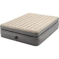 Intex Prime Comfort - Luchtbed - 2-Persoons - 152x203x51 cm (BxLxH) - Grijs - Met ingebouwde motorpomp