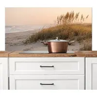 KitchenYeah Spatscherm keuken 120x60 cm - Kookplaat achterwand Duinlandschap - Zonsondergang - Strand - Muurbeschermer - Spatwand fornuis - Hoogwaardig aluminium