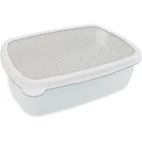 MuchoWow Broodtrommel Wit - Lunchbox Golven - Ribbels - Wit - Brooddoos 18x12x6 cm - Brood lunch box - Broodtrommels voor kinderen en volwassenen