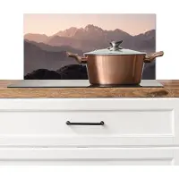 KitchenYeah Spatscherm keuken 70x30 cm - Kookplaat achterwand Panorama - Landschap - Bergen - Muurbeschermer - Spatwand fornuis - Hoogwaardig aluminium