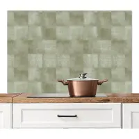 KitchenYeah Spatscherm keuken 120x80 cm - Kookplaat achterwand Vlakken - Rustiek - Groen - Muurbeschermer - Spatwand fornuis - Hoogwaardig aluminium