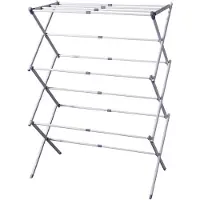 Excellent houseware Wasrek/droogrek - wit - metaal - 75 x 40 x 104 cm - ophangen