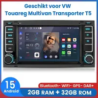 AWESAFE Autoradio - Geschikt Voor VW Volkswagen Touareg 2002 t/m 2011 Multivan Transporter T5 - Android 15.0 Systeem - Autoradio met navigatie GPS - Radio Scherm - Bluetooth Wifi RDS DSP