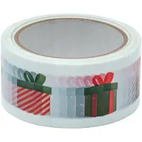 Neopak Kerst Inpak Tape Wit - 50mm x 66m - Cadeau Print