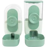 LONGZIMING -Automatische Voer- en Waterdispenser voor Kleine Huisdieren – 800 ml Water + 870 ml Voer – BPA-vrije Voerbak voor Konijnen, Cavia’s, Kittens en Kleine Dieren – Groen