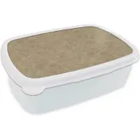 MuchoWow Broodtrommel Wit - Lunchbox Beige - Marmer print - Witte aders - Brooddoos 18x12x6 cm - Brood lunch box - Broodtrommels voor kinderen en volwassenen