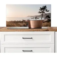 KitchenYeah Spatscherm keuken 90x45 cm - Kookplaat achterwand Landschap - Kust - Duinen - Muurbeschermer - Spatwand fornuis - Hoogwaardig aluminium