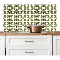 KitchenYeah Spatscherm keuken 120x60 cm - Kookplaat achterwand Botanisch - Retro - Groen - Muurbeschermer - Spatwand fornuis - Hoogwaardig aluminium