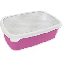 MuchoWow Broodtrommel Roze - Lunchbox Lichtgrijs - Betonstructuur - Subtiel - Brooddoos 18x12x6 cm - Brood lunch box - Broodtrommels voor kinderen en volwassenen