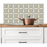 KitchenYeah Spatscherm keuken 100x50 cm - Kookplaat achterwand Patroon - Klassiek - Kleurrijk - Muurbeschermer - Spatwand fornuis - Hoogwaardig aluminium