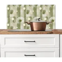 KitchenYeah Spatscherm keuken 80x40 cm - Kookplaat achterwand Artistiek - Modern - Groen - Muurbeschermer - Spatwand fornuis - Hoogwaardig aluminium