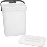 Gerimport Prullenbakje GFT - 26 cm - met klepdeksel - wit - 5 ltr - voor keukendeurtje