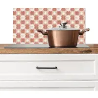 KitchenYeah Spatscherm keuken 70x30 cm - Kookplaat achterwand Retro - Klassiek - Roze - Muurbeschermer - Spatwand fornuis - Hoogwaardig aluminium