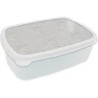 MuchoWow Broodtrommel Wit - Lunchbox Slang - Patroon - Wit - Brooddoos 18x12x6 cm - Brood lunch box - Broodtrommels voor kinderen en volwassenen