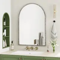 MODFU - Wandspiegel - Boogvormig En Vrijstaand - Voor Badkamer - IJzer En Glas - Zilver