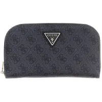 GUESS portemonnee Latona Zip Around Organizer Coal Logo donkergrijs