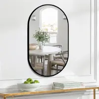 MODFU - Badkamerspiegel - Horizontaal Of Verticaal Op Te Hangen - Veiligheidsglas - Glas En Metaal - Zilver - 50 X 80 Cm