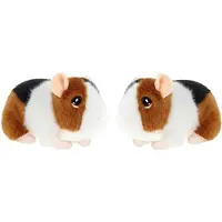 Keel Toys pluche Cavia - 2x - knuffeldier - rood - met geluid - 15 cm - knuffel Cavia - Eco collectie
