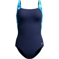 Speedo Print Luna Lustre Swimsuit Blauw UK 40 Vrouw