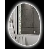 MODFU - Badkamerspiegel - Asymmetrische Vorm - Ledverlichting En Anti-Condensfunctie - Wandmontage - Glas - Zilver