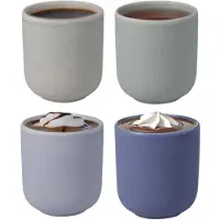 Excellent houseware Siaki Koffiemok/theemok - set 4x - Nordic - pastel mix - 250 ml - mokken - keramiek