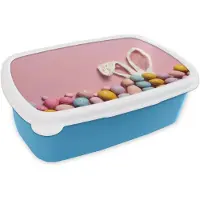 MuchoWow Broodtrommel Blauw - Lunchbox Eieren - Pastelkleuren - Konijnoren - Roze - Brooddoos 18x12x6 cm - Brood lunch box - Broodtrommels voor kinderen en volwassenen