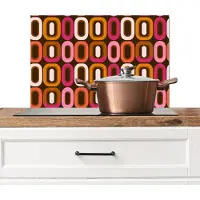 KitchenYeah Spatscherm keuken 60x40 cm - Kookplaat achterwand Modern - Retro - Kleurrijk - Muurbeschermer - Spatwand fornuis - Hoogwaardig aluminium