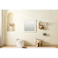 MODFU - Wandspiegel - Vierkant - Tijdloos Ontwerp - Voor Hal - MDF - Wit - 80 x 80 cm