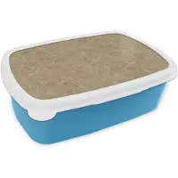 MuchoWow Broodtrommel Blauw - Lunchbox Beige - Marmer print - Witte aders - Brooddoos 18x12x6 cm - Brood lunch box - Broodtrommels voor kinderen en volwassenen
