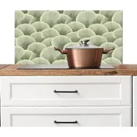 KitchenYeah Spatscherm keuken 80x40 cm - Kookplaat achterwand Waaier - Blad - Groen - Muurbeschermer - Spatwand fornuis - Hoogwaardig aluminium
