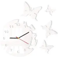 OEM Moderne wandklok, 3D, zelfmontage, 30 cm, wit, vliegtuigdesign, geschikt voor woonkamer en kinderkamer
