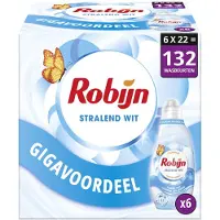 Robijn Klein & Krachtig Classics Vloeibaar Wasmiddel - Stralend Wit - met natuurlijk witserum en 81% biologisch afbreekbare ingrediënten* - 8 x 22 wasbeurten