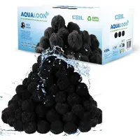 Coil Filterballen voor Zwembad Zandfilter Vervanging - 700g - Aqualoon - met Actieve Kool - Zwart