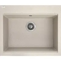 Laveo BADLAND Spoelbak, granietspoelbak, enkele spoelbak, TAU 50x60, beige | Inclusief sifon!