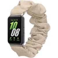 Kwmobile elastisch bandje voor smartwatch - geschikt voor Samsung Galaxy Fit 3 - Horlogebandje van katoen - In crème