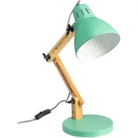 Luxus Bureaulamp Robbie - Oud groen - 35cm - Fitting E27 - Bureaulamp - Tafellamp Slaapkamer